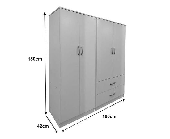 Ντουλάπα τετράφυλλη Lego pakoworld λευκή 160x42x180εκ - ΝΤΟΥΛΑΠΕΣ στο Milonadakis.gr