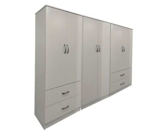 Ντουλάπα εξάφυλλη Lego pakoworld λευκή 240x42x180εκ - ΝΤΟΥΛΑΠΕΣ στο Milonadakis.gr