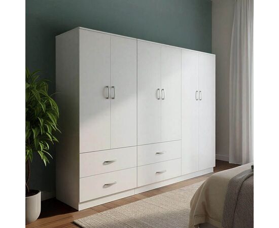 Ντουλάπα εξάφυλλη Lego pakoworld λευκή 200,5x42x180εκ - ΝΤΟΥΛΑΠΕΣ στο Milonadakis.gr