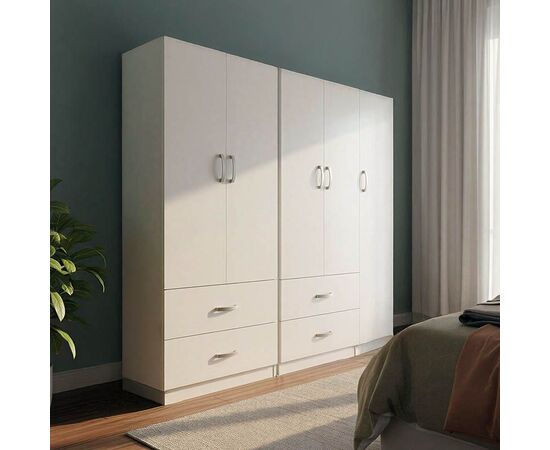 Ντουλάπα πεντάφυλλη Lego pakoworld λευκή 170x42x180εκ - ΝΤΟΥΛΑΠΕΣ στο Milonadakis.gr