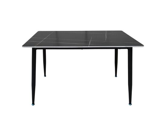 Τραπέζι Pembe pakoworld sintered stone μαύρη όψη μαρμάρου με μαύρα μεταλλικά πόδια 120x70x75εκ - ΤΡΑΠΕΖΙΑ ΚΟΥΖΙΝΑΣ στο Milonadakis.gr