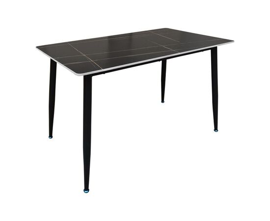 Τραπέζι Pembe pakoworld sintered stone μαύρη όψη μαρμάρου με μαύρα μεταλλικά πόδια 120x70x75εκ - ΤΡΑΠΕΖΙΑ ΚΟΥΖΙΝΑΣ στο Milonadakis.gr