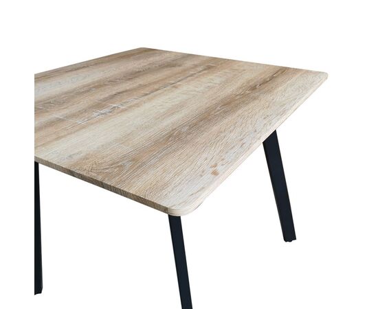 Τραπέζι Squaro pakoworld sonoma mdf με μαύρα μεταλλικά πόδια 80x80x75εκ - ΤΡΑΠΕΖΙΑ ΚΟΥΖΙΝΑΣ στο Milonadakis.gr