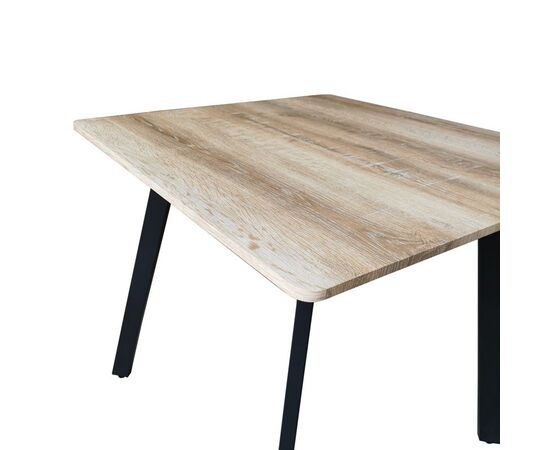Τραπέζι Squaro pakoworld sonoma mdf με μαύρα μεταλλικά πόδια 80x80x75εκ - ΤΡΑΠΕΖΙΑ ΚΟΥΖΙΝΑΣ στο Milonadakis.gr