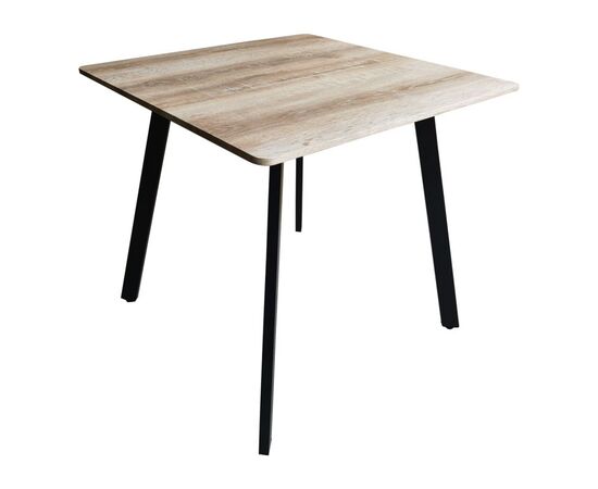 Τραπέζι Squaro pakoworld sonoma mdf με μαύρα μεταλλικά πόδια 80x80x75εκ - ΤΡΑΠΕΖΙΑ ΚΟΥΖΙΝΑΣ στο Milonadakis.gr