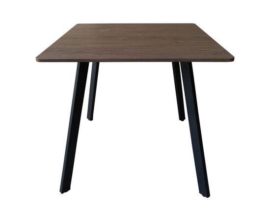 Τραπέζι Squaro pakoworld καρυδί mdf με μαύρα μεταλλικά πόδια 80x80x75εκ - ΤΡΑΠΕΖΙΑ ΚΟΥΖΙΝΑΣ στο Milonadakis.gr