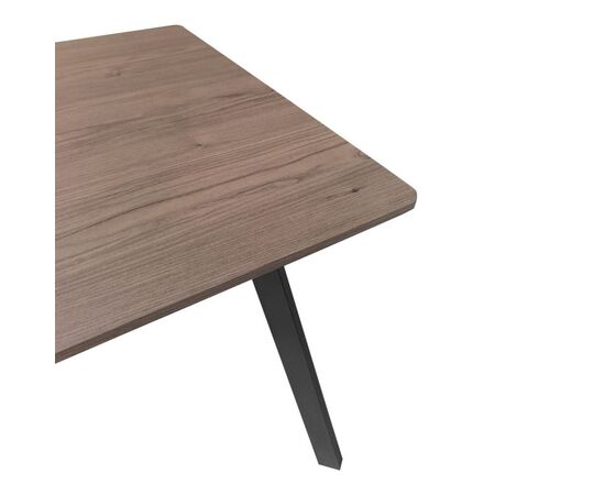 Τραπέζι Squaro pakoworld καρυδί mdf με μαύρα μεταλλικά πόδια 80x80x75εκ - ΤΡΑΠΕΖΙΑ ΚΟΥΖΙΝΑΣ στο Milonadakis.gr