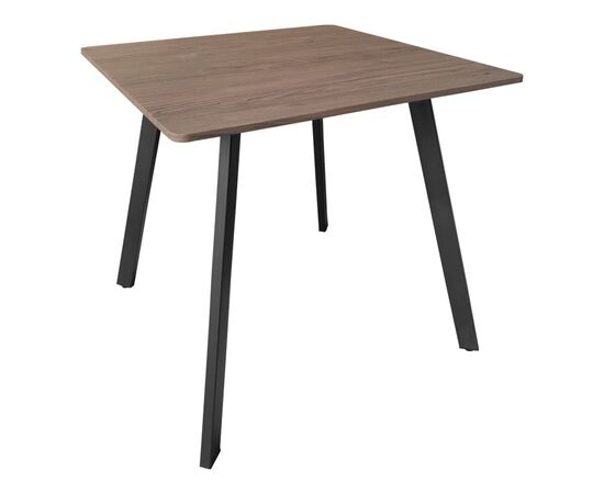 Τραπέζι Squaro pakoworld καρυδί mdf με μαύρα μεταλλικά πόδια 80x80x75εκ - ΤΡΑΠΕΖΙΑ ΚΟΥΖΙΝΑΣ στο Milonadakis.gr