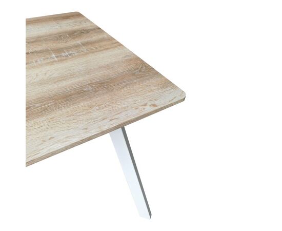 Τραπέζι Squaro pakoworld sonoma mdf με λευκά μεταλλικά πόδια 80x80x75εκ - ΤΡΑΠΕΖΙΑ ΚΟΥΖΙΝΑΣ στο Milonadakis.gr