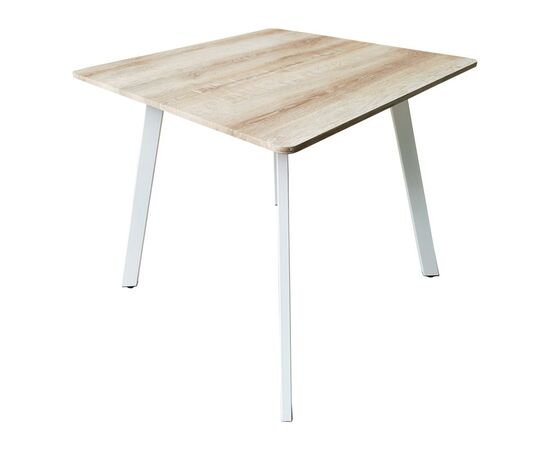 Τραπέζι Squaro pakoworld sonoma mdf με λευκά μεταλλικά πόδια 80x80x75εκ - ΤΡΑΠΕΖΙΑ ΚΟΥΖΙΝΑΣ στο Milonadakis.gr