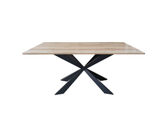 Τραπέζι Aragne pakoworld sonoma mdf με μαύρα μεταλλικά πόδια 160x90x75εκ - ΤΡΑΠΕΖΙΑ ΚΟΥΖΙΝΑΣ στο Milonadakis.gr