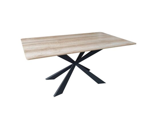 Τραπέζι Aragne pakoworld sonoma mdf με μαύρα μεταλλικά πόδια 160x90x75εκ - ΤΡΑΠΕΖΙΑ ΚΟΥΖΙΝΑΣ στο Milonadakis.gr