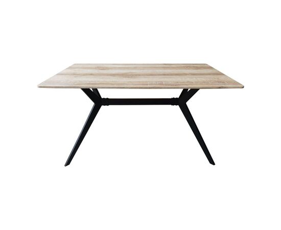 Τραπέζι Ezali pakoworld sonoma mdf με μαύρα μεταλλικά πόδια 140x80x75εκ - ΤΡΑΠΕΖΙΑ ΚΟΥΖΙΝΑΣ στο Milonadakis.gr