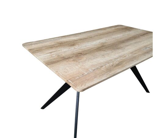 Τραπέζι Ezali pakoworld sonoma mdf με μαύρα μεταλλικά πόδια 140x80x75εκ - ΤΡΑΠΕΖΙΑ ΚΟΥΖΙΝΑΣ στο Milonadakis.gr