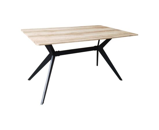 Τραπέζι Ezali pakoworld sonoma mdf με μαύρα μεταλλικά πόδια 140x80x75εκ - ΤΡΑΠΕΖΙΑ ΚΟΥΖΙΝΑΣ στο Milonadakis.gr