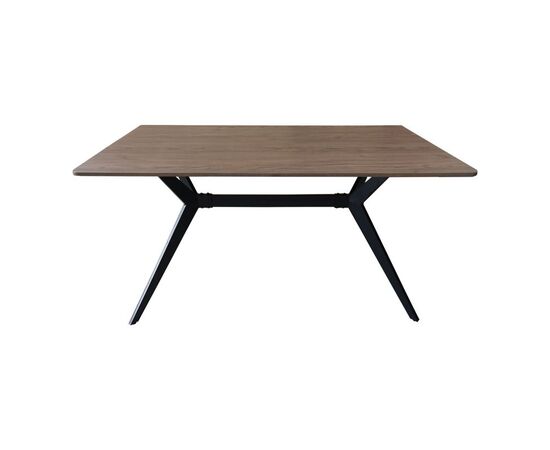 Τραπέζι Ezali pakoworld mdf καρυδί με μαύρα μεταλλικά πόδια 140x80x75εκ - ΤΡΑΠΕΖΙΑ ΚΟΥΖΙΝΑΣ στο Milonadakis.gr