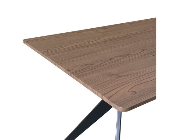 Τραπέζι Ezali pakoworld mdf καρυδί με μαύρα μεταλλικά πόδια 140x80x75εκ - ΤΡΑΠΕΖΙΑ ΚΟΥΖΙΝΑΣ στο Milonadakis.gr