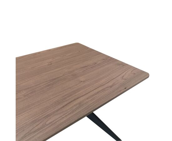 Τραπέζι Ezali pakoworld mdf καρυδί με μαύρα μεταλλικά πόδια 140x80x75εκ - ΤΡΑΠΕΖΙΑ ΚΟΥΖΙΝΑΣ στο Milonadakis.gr