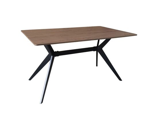 Τραπέζι Ezali pakoworld mdf καρυδί με μαύρα μεταλλικά πόδια 140x80x75εκ - ΤΡΑΠΕΖΙΑ ΚΟΥΖΙΝΑΣ στο Milonadakis.gr