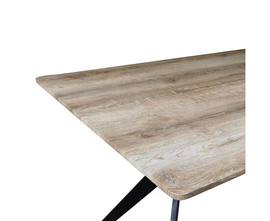 Τραπέζι Ezali pakoworld sonoma mdf με μαύρα μεταλλικά πόδια 160x90x75εκ - ΤΡΑΠΕΖΙΑ ΚΟΥΖΙΝΑΣ στο Milonadakis.gr