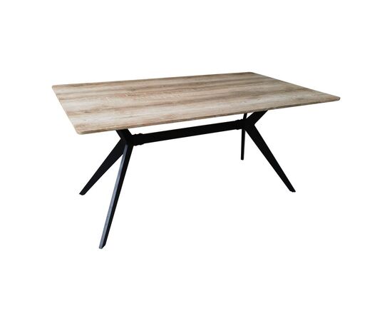 Τραπέζι Ezali pakoworld sonoma mdf με μαύρα μεταλλικά πόδια 160x90x75εκ - ΤΡΑΠΕΖΙΑ ΚΟΥΖΙΝΑΣ στο Milonadakis.gr
