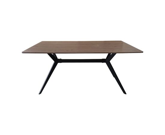 Τραπέζι Ezali pakoworld καρυδί mdf με μαύρα μεταλλικά πόδια 160x90x75εκ - ΤΡΑΠΕΖΙΑ ΚΟΥΖΙΝΑΣ στο Milonadakis.gr