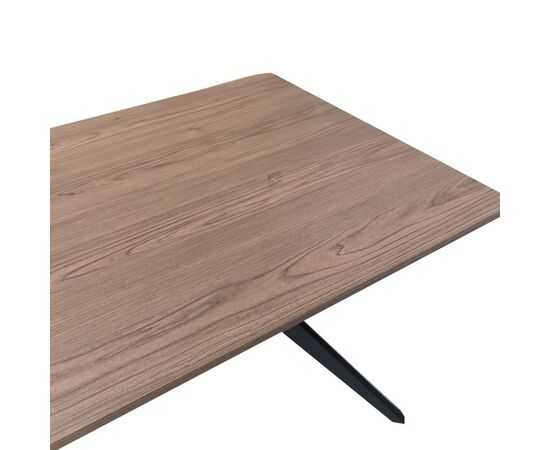 Τραπέζι Ezali pakoworld καρυδί mdf με μαύρα μεταλλικά πόδια 160x90x75εκ - ΤΡΑΠΕΖΙΑ ΚΟΥΖΙΝΑΣ στο Milonadakis.gr