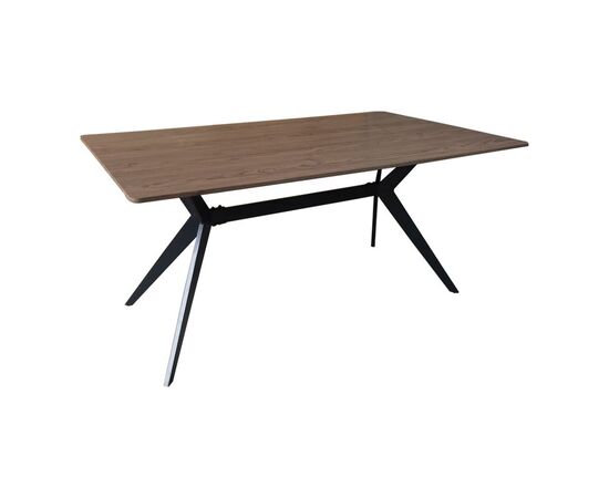 Τραπέζι Ezali pakoworld καρυδί mdf με μαύρα μεταλλικά πόδια 160x90x75εκ - ΤΡΑΠΕΖΙΑ ΚΟΥΖΙΝΑΣ στο Milonadakis.gr