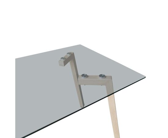 Τραπέζι Titta pakoworld γυάλινη επιφάνεια με μεταλλικά πόδια σε φυσική απόχρωση 120x70x75εκ - ΤΡΑΠΕΖΙΑ ΚΟΥΖΙΝΑΣ στο Milonadakis.gr