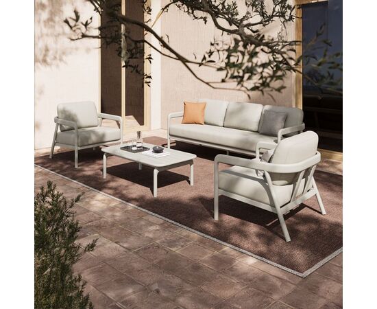 Σαλόνι εξωτερικού χώρου Marlena pakoworld μπεζ αλουμίνιο με ύφασμα σε απόχρωση ανοιχτό γκρι - ΣΕΤ ΣΑΛΟΝΙΑ στο Milonadakis.gr