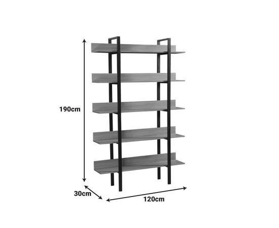 Βιβλιοθήκη Boderta pakoworld σε sonoma-μαύρη απόχρωση 120x30x190εκ - ΒΙΒΛΙΟΘΗΚΕΣ στο Milonadakis.gr