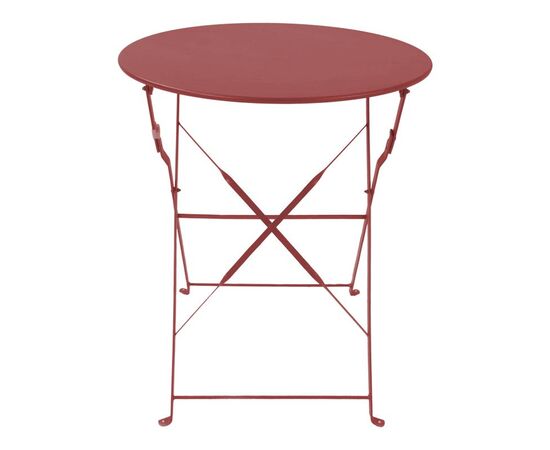 Τραπεζι Bistro pakoworld μεταλλικό αναδιπλούμενο σε απόχρωση terracotta Φ60x71εκ - ΤΡΑΠΕΖΙΑ ΕΞ. ΧΩΡΟΥ στο Milonadakis.gr