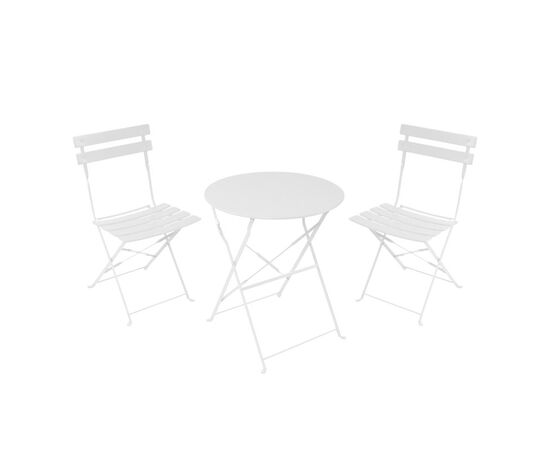 Τραπεζαρία Bistro pakoworld σετ 3τεμ μεταλλική αναδιπλούμενη σε λευκή απόχρωση Φ60x71εκ - ΣΕΤ ΤΡΑΠΕΖΑΡΙΕΣ στο Milonadakis.gr