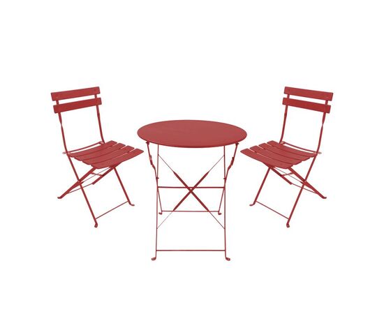 Τραπεζαρία Bistro pakoworld σετ 3τεμ μεταλλική αναδιπλούμενη σε terracotta απόχρωση Φ60x71εκ - ΣΕΤ ΤΡΑΠΕΖΑΡΙΕΣ στο Milonadakis.gr