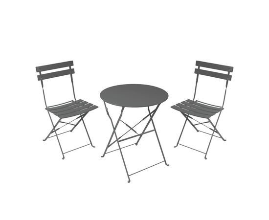 Τραπεζαρία Bistro pakoworld σετ 3τεμ μεταλλική αναδιπλούμενη σε ανθρακί απόχρωση Φ60x71εκ - ΣΕΤ ΤΡΑΠΕΖΑΡΙΕΣ στο Milonadakis.gr