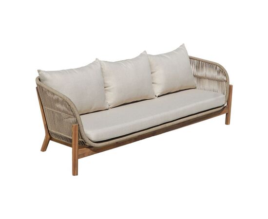 Σαλόνι εξωτερικού χώρου Verilan pakoworld μασίφ ξύλο ακακίας με σχοινί και μπεζ μαξιλάρια - ΣΕΤ ΣΑΛΟΝΙΑ στο Milonadakis.gr