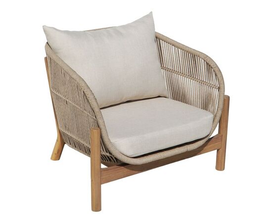 Σαλόνι εξωτερικού χώρου Verilan pakoworld μασίφ ξύλο ακακίας με σχοινί και μπεζ μαξιλάρια - ΣΕΤ ΣΑΛΟΝΙΑ στο Milonadakis.gr