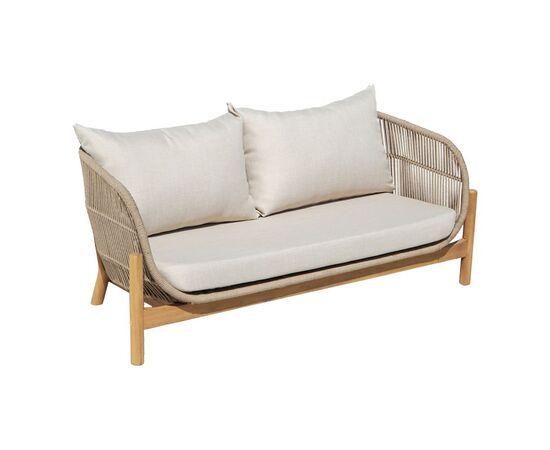 Καναπές 2θέσιος Verilan pakoworld μασίφ ξύλο ακακίας-ύφασμα σε φυσική-μπεζ απόχρωση 163x77x70εκ - ΣΕΤ ΣΑΛΟΝΙΑ στο Milonadakis.gr