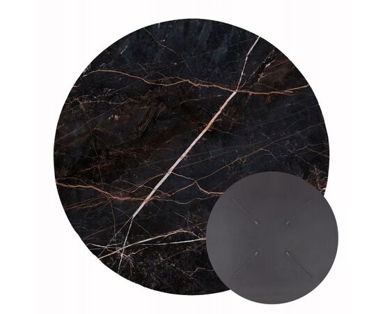 ΕΠΙΦΑΝΕΙΑ ΤΡΑΠΕΖΙΟΥ HPL ΣΤΡΟΓΓΥΛΗ HM5841.34 BLACK MARBLE Φ60εκ. - ΚΑΠΑΚΙΑ HPL στο Milonadakis.gr