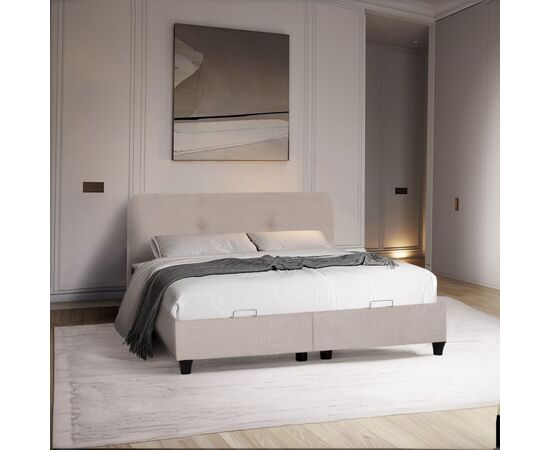 ΚΡΕΒΑΤΙ ΜΕ ΑΠΟΘ.ΧΩΡΟ DOLORES HM631.32 ΜΠΕΖ ΥΦΑΣΜΑ- ΓΙΑ ΣΤΡΩΜΑ 160x200εκ - ΚΡΕΒΑΤΙΑ στο Milonadakis.gr