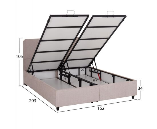 ΚΡΕΒΑΤΙ ΜΕ ΑΠΟΘ.ΧΩΡΟ DOLORES HM631.32 ΜΠΕΖ ΥΦΑΣΜΑ- ΓΙΑ ΣΤΡΩΜΑ 160x200εκ - ΚΡΕΒΑΤΙΑ στο Milonadakis.gr