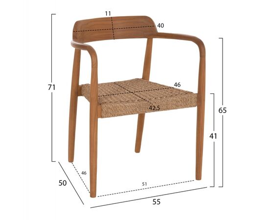 ΠΟΛΥΘΡΟΝΑ ΤΡΑΠΕΖΑΡΙΑΣ ROBBY HM18350 ΞΥΛΟ TEAK & ΣΧΟΙΝΙ VIRO ΦΥΣΙΚΟ 55x50x71Υεκ. - ΚΑΡΕΚΛΕΣ - ΠΟΛΥΘΡΟΝΕΣ ΕΣ. στο Milonadakis.gr