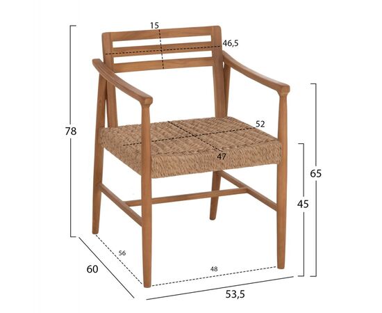 ΠΟΛΥΘΡΟΝΑ ΤΡΑΠΕΖΑΡΙΑΣ ROBIN HM18351 ΞΥΛΟ TEAK & ΣΧΟΙΝΙ VIRO ΦΥΣΙΚΟ 53,5x60x78Υεκ - ΚΑΡΕΚΛΕΣ - ΠΟΛΥΘΡΟΝΕΣ ΕΣ. στο Milonadakis.gr