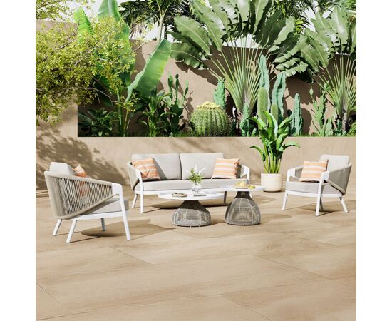 ΣΕΤ ΣΑΛΟΝΙ 5ΤΜΧ DRISCOLL ΗM6473.02 ΚΡΕΜ ΑΛΟΥΜΙΝΙΟ--ΜΠΕΖ ΣΧΟΙΝΙ & OLEFIN ΥΦΑΣΜΑ - ΣΕΤ ΣΑΛΟΝΙΑ στο Milonadakis.gr