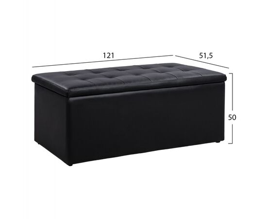 ΣΚΑΜΠΟ PU ΜΕ ΑΠΟΘΗΚΕΥΤΙΚΟ ΧΩΡΟ TRISCUBE ΜΑΥΡΟ HM223.01 121x51.5x50Υ εκ. - ΠΟΥΦ - ΣΚΑΜΠΟ - ΜΠΑΟΥΛΟ στο Milonadakis.gr