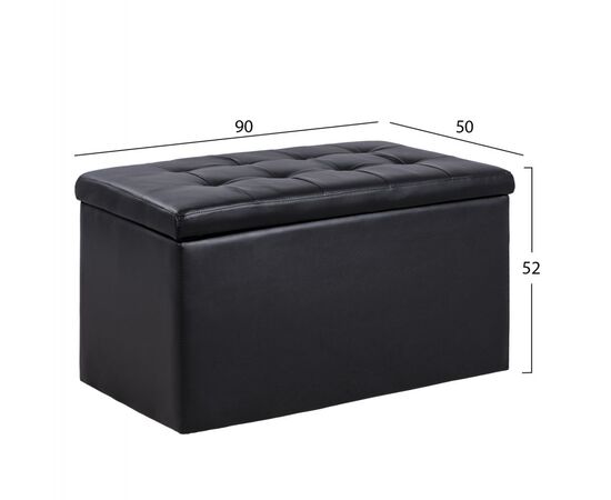 ΣΚΑΜΠΟ-ΜΠΑΟΥΛΟ PU ΜΕ ΑΠΟΘΗΚΕΥΤΙΚΟ ΧΩΡΟ PUNK ΜΑΥΡΟ HM279.01 90x50x52Υ εκ. - ΠΟΥΦ - ΣΚΑΜΠΟ - ΜΠΑΟΥΛΟ στο Milonadakis.gr