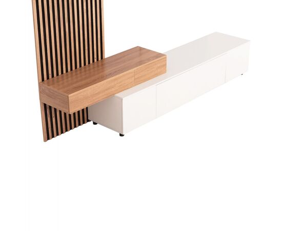 ΣΥΝΘΕΣΗ ΤΗΛΕΟΡΑΣΗΣ DORT HM18076.01 ΜΕΛΑΜΙΝΗ ΣΕ ΣΟΝΑΜΑ-ΛΕΥΚΟ 249.5x42.2x199.5Υεκ - ΕΠΙΠΛΑ ΤΗΛΕΟΡΑΣΗΣ στο Milonadakis.gr