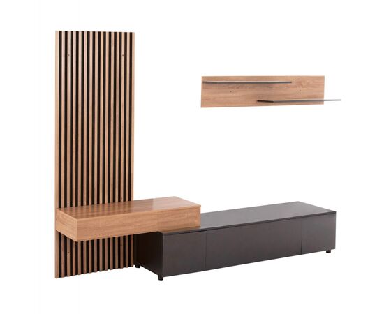 ΣΥΝΘΕΣΗ ΤΗΛΕΟΡΑΣΗΣ DORT HM18076.02 ΜΕΛΑΜΙΝΗ ΣΕ ΣΟΝΑΜΑ-ΣΚΟΥΡΟ ΓΚΡΙ 249.5x42.2x199.5Υεκ - ΕΠΙΠΛΑ ΤΗΛΕΟΡΑΣΗΣ στο Milonadakis.gr