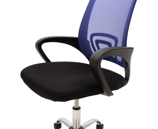 Καρέκλα γραφείου Berto II pakoworld με ανάκλιση ύφασμα mesh σε μπλε-μαύρη απόχρωση και βάση χρωμίου 60x48x85-95εκ - ΚΑΡΕΚΛΕΣ ΓΡΑΦΕΙΟΥ στο Milonadakis.gr