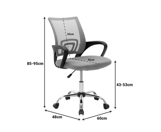 Καρέκλα γραφείου Berto II pakoworld με ανάκλιση ύφασμα mesh σε μπλε-μαύρη απόχρωση και βάση χρωμίου 60x48x85-95εκ - ΚΑΡΕΚΛΕΣ ΓΡΑΦΕΙΟΥ στο Milonadakis.gr